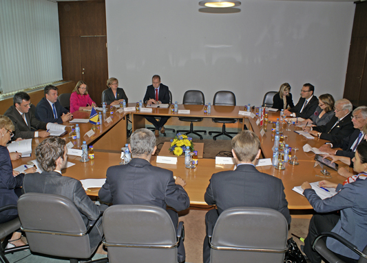 Members of the Collegium of the Parliamentary Assembly of Bosnia and Herzegovina met with the President of the Senate of Canada